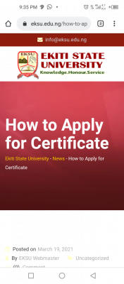 EKSU procedure for certificate collection