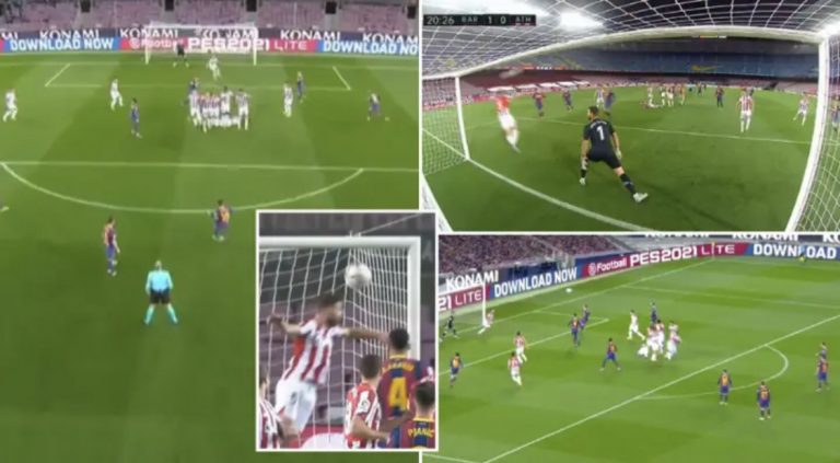 Lionel Messi Scores Incredible Inch-Perfect Free-Kick Despite Athletic Bilbao Player Being On The Line