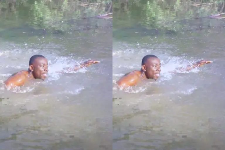 Check Out The Story Of A Ghanaian Headteacher Who Has To Swim To School Every Day